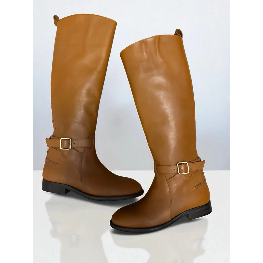 Ted Baker Forrah Knee High Boots Brown Leather Size 37 6.5 US Women’s NWOB Read‎
